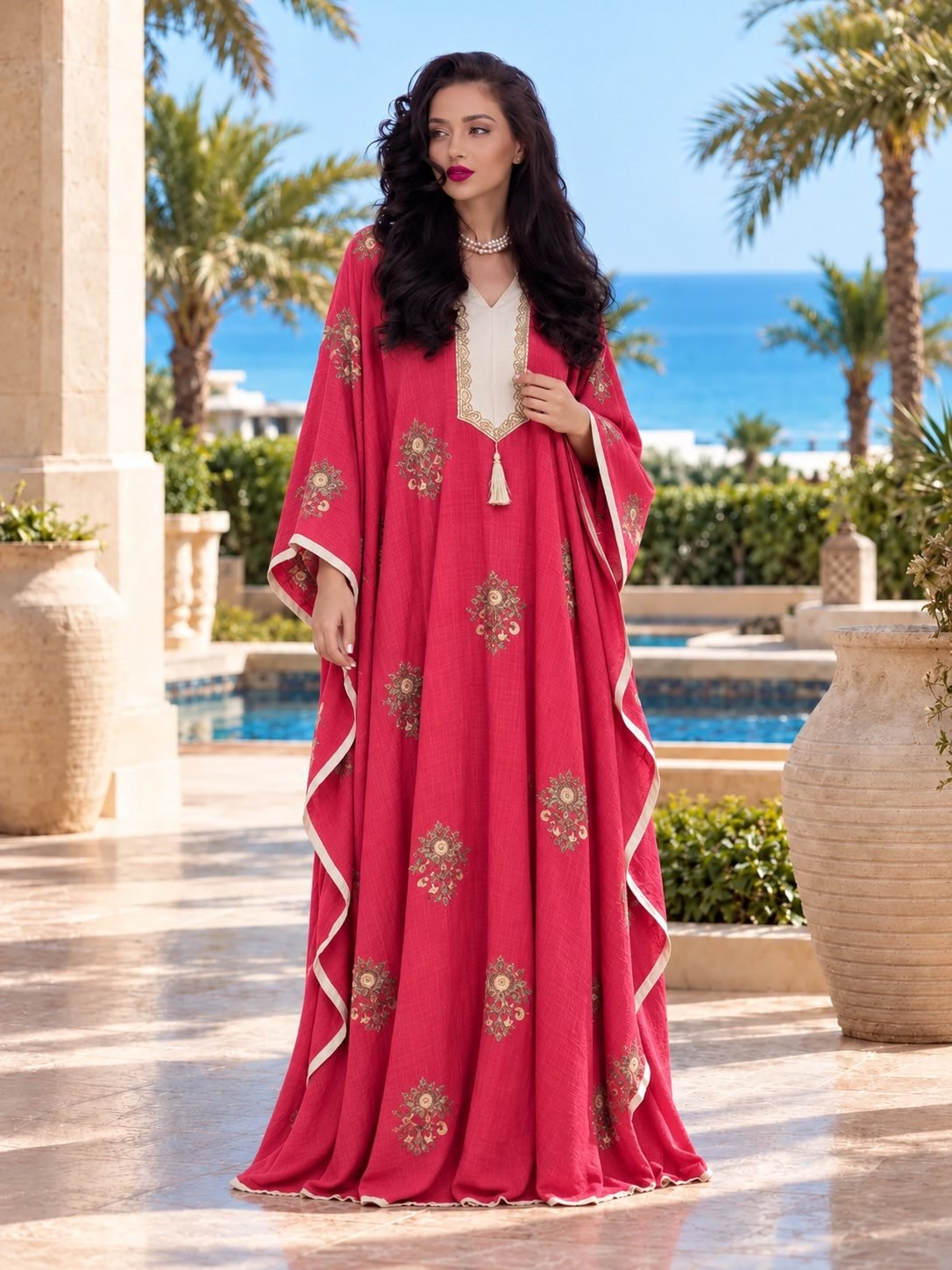 عباية تطريز زهور
