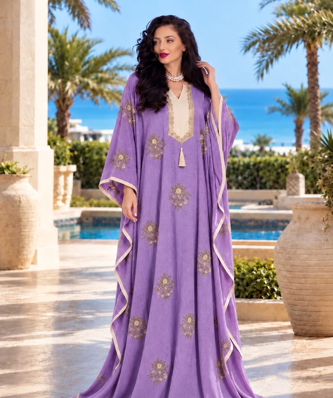 عباية تطريز زهور