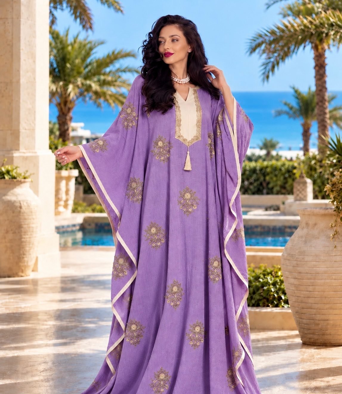 عباية تطريز زهور
