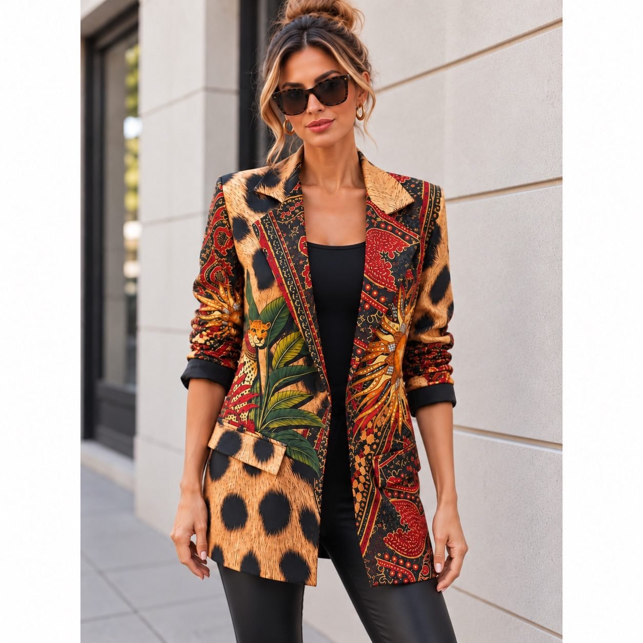 Exotic Sun Print Blazer