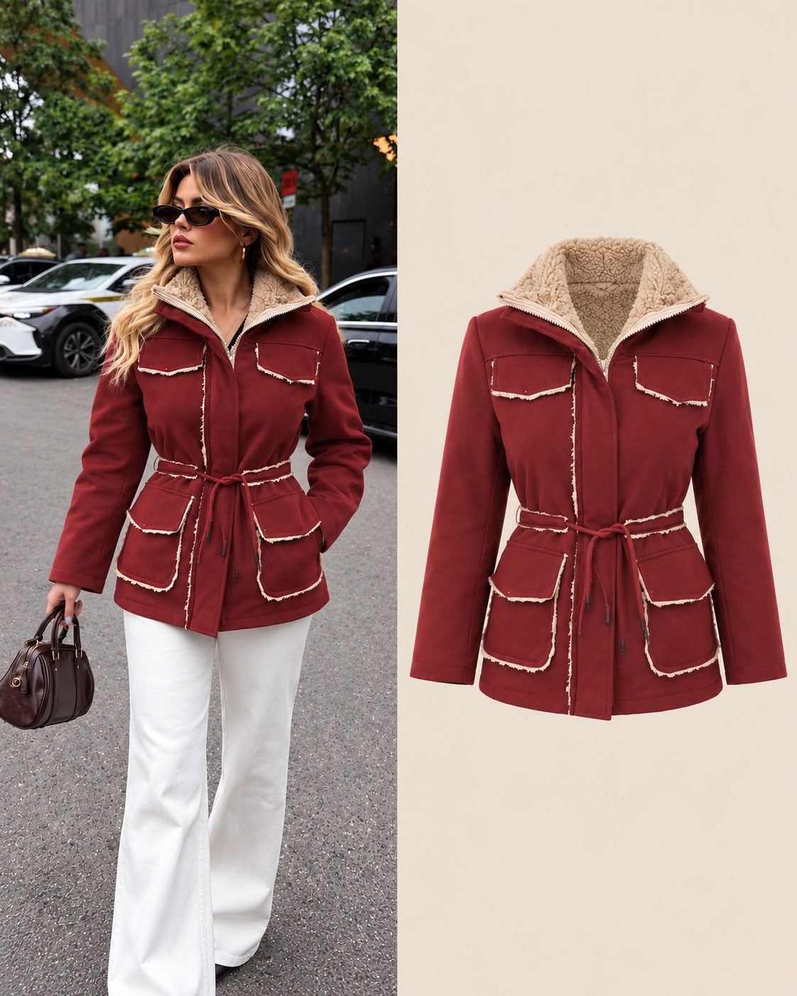 Fur Jacket with Front Pockets