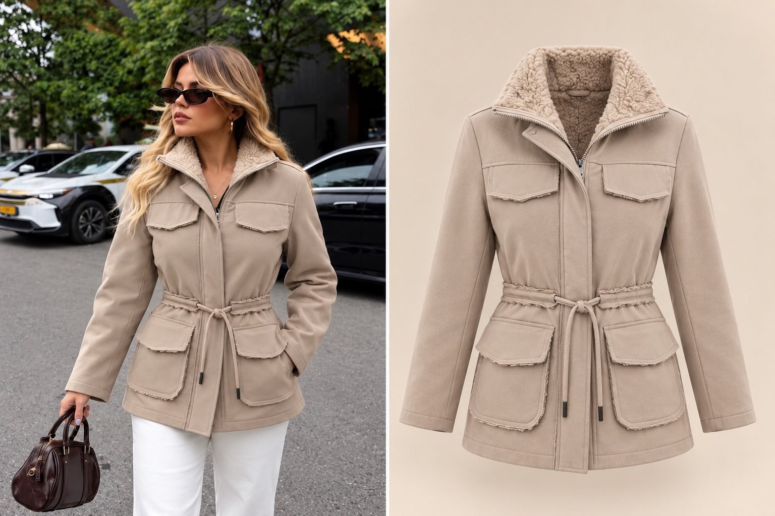 Fur Jacket with Front Pockets