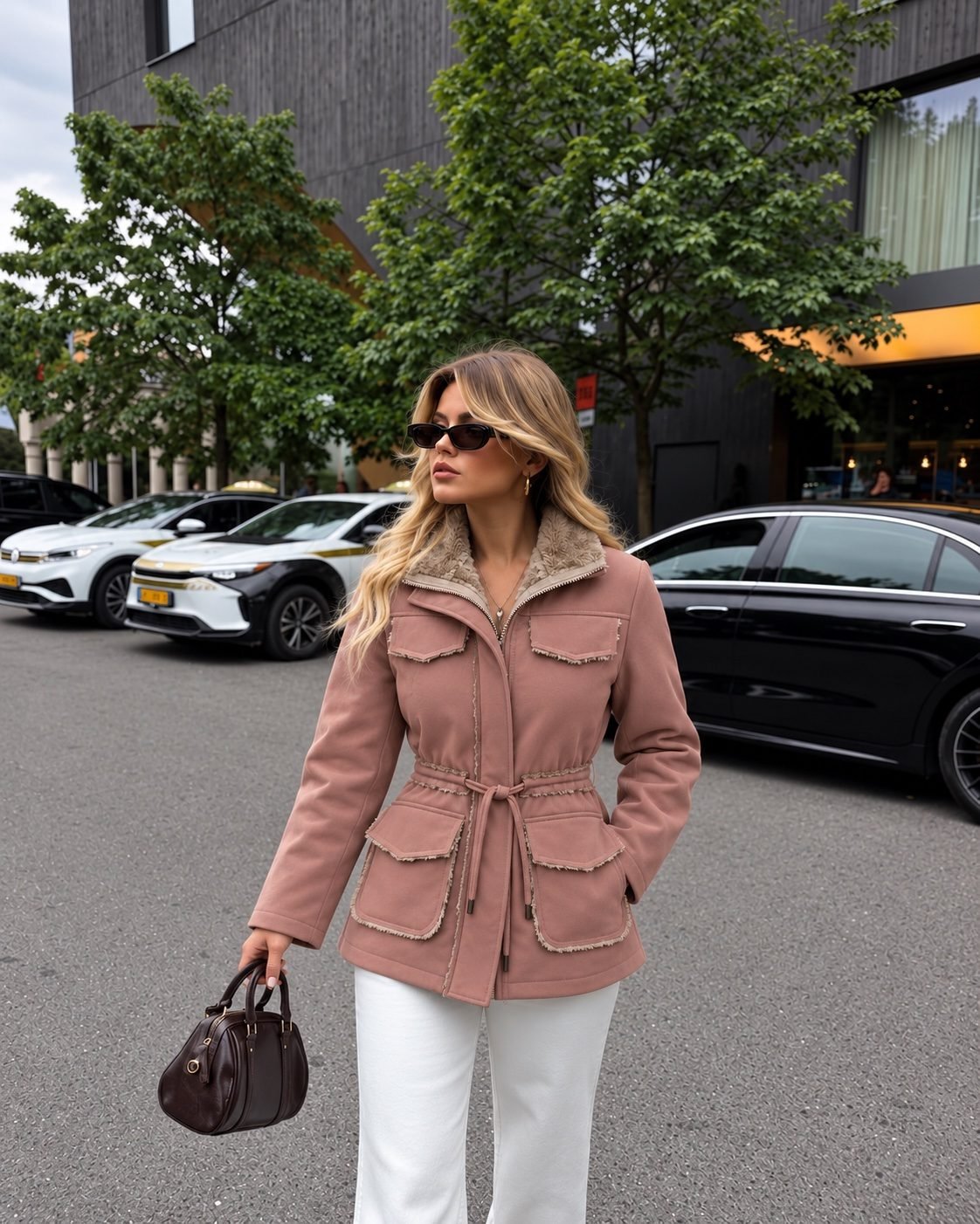 Fur Jacket with Front Pockets