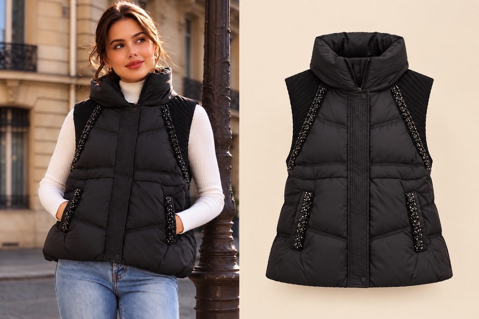 Lauren Embellished Puffer Vest