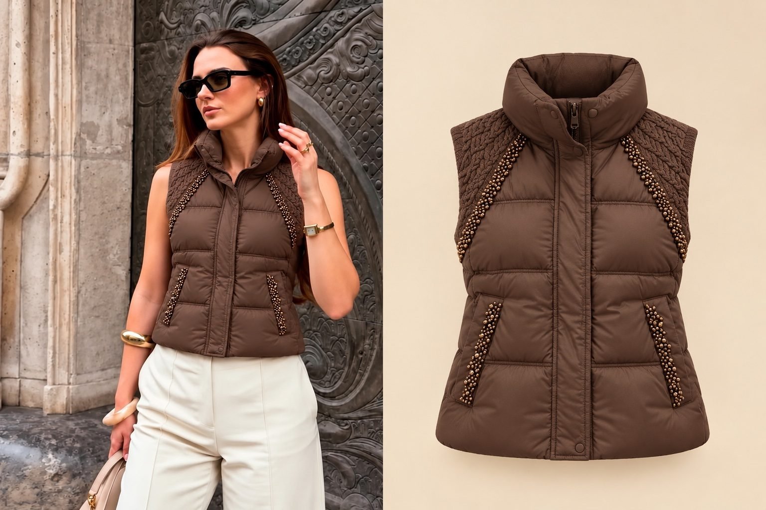 Lauren Embellished Puffer Vest