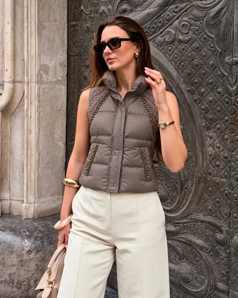 Lauren Embellished Puffer Vest