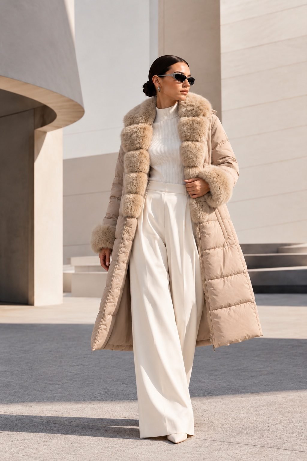Beige Fur Coat