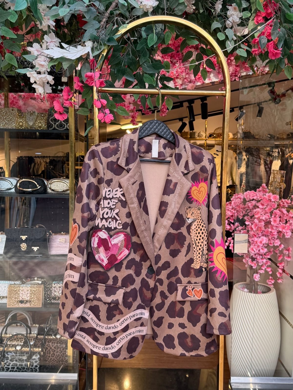 Leopard Print Graphic Statement Blazer