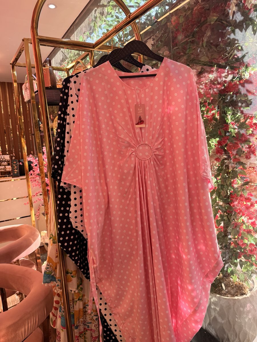 Burgundy Polka Dot Kaftan Abaya
