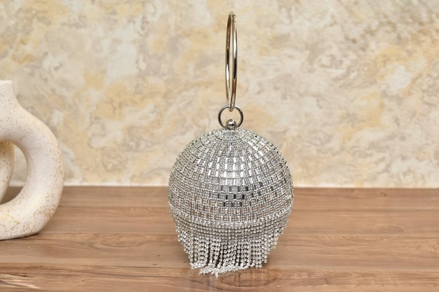 Round Crystal Ball Clutch