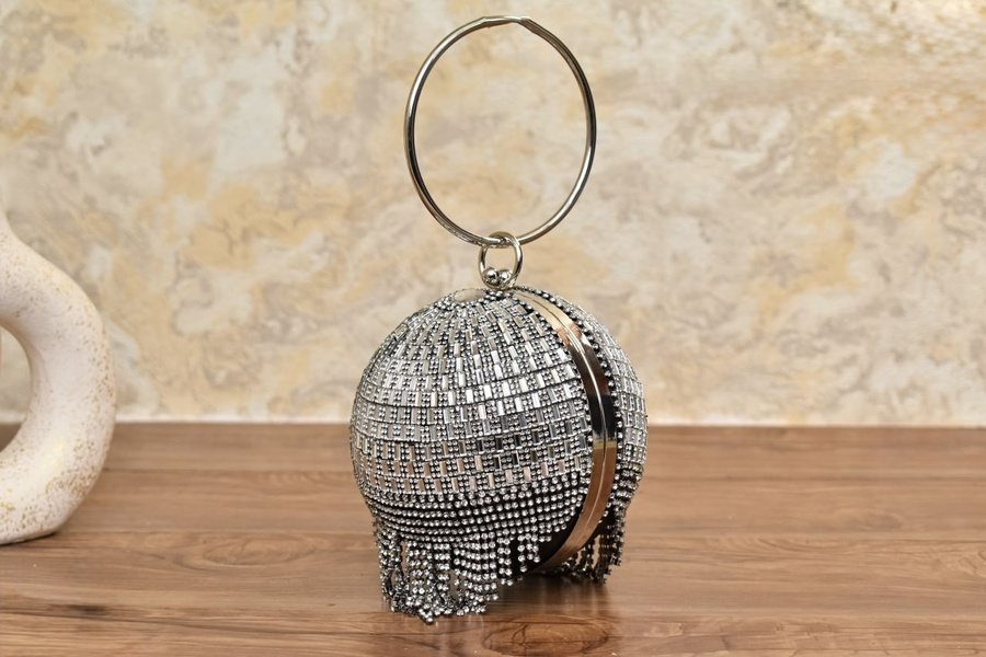 Round Crystal Ball Clutch