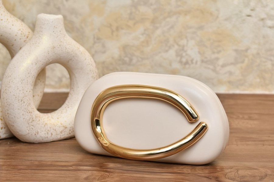 Black Clutch with Oval Gold Handle