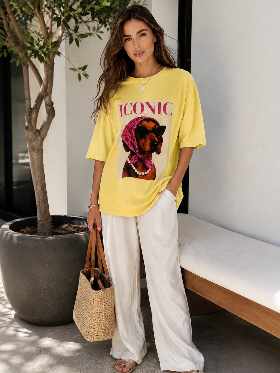 Oversized Yellow Iconic Graphic T-Shirt