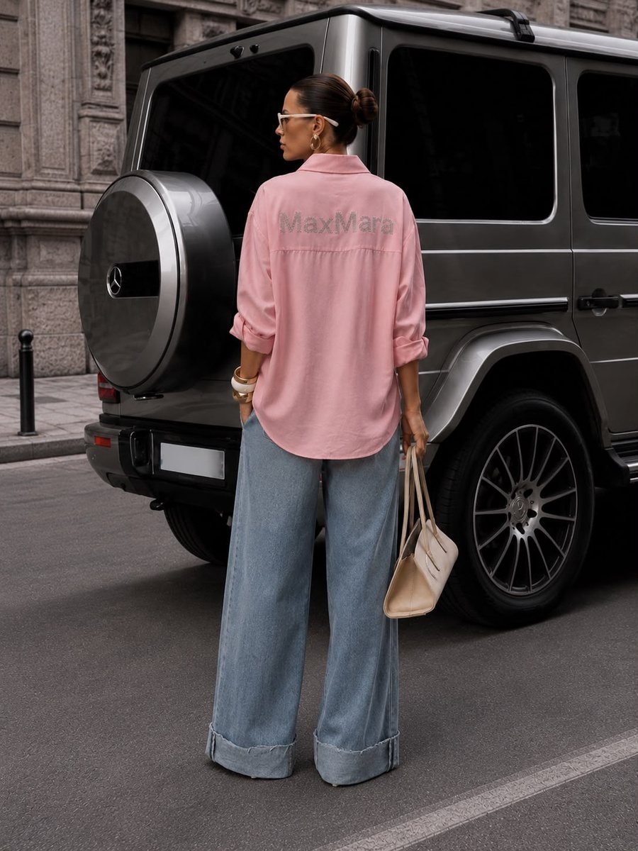 Relaxed Pink Shirt with Chest Pockets