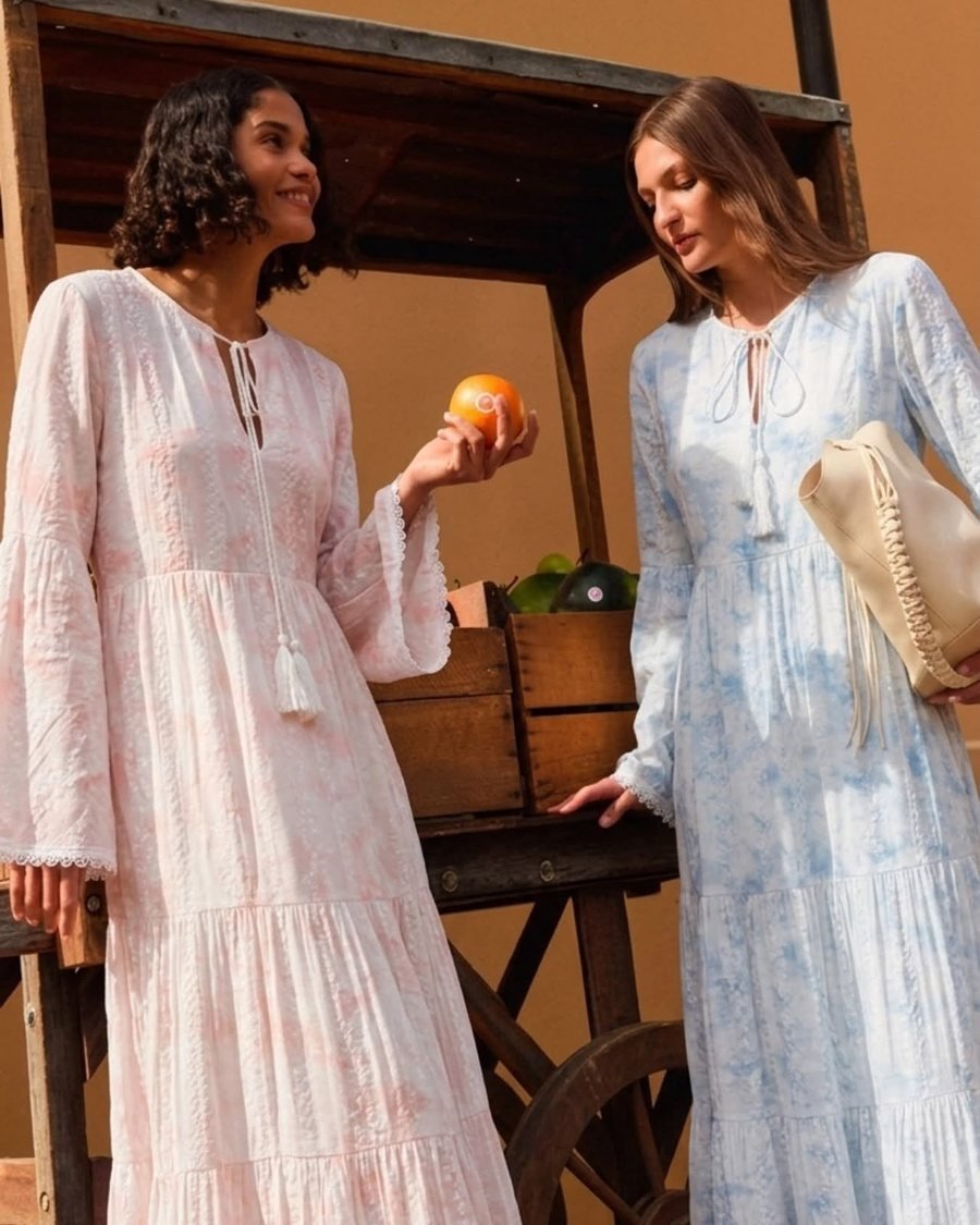 Floral Maxi Dress with Flared Sleeves