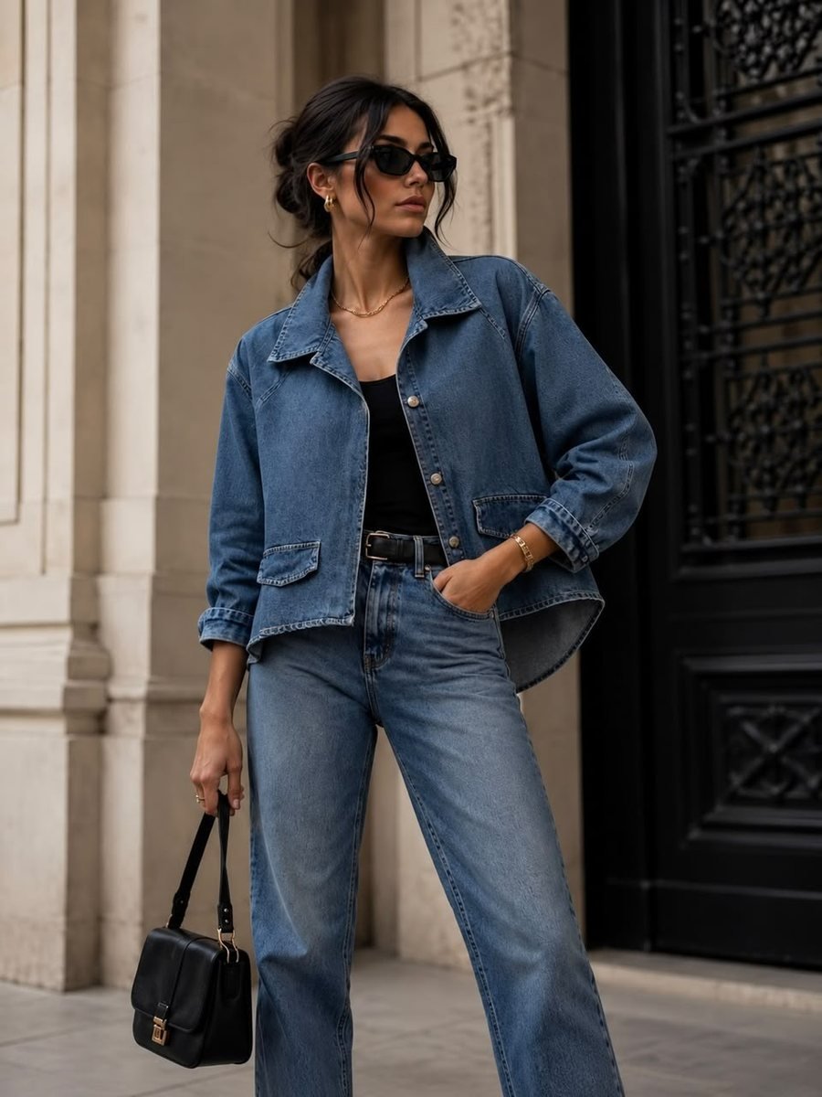 Blue Denim Jacket with Front Pockets