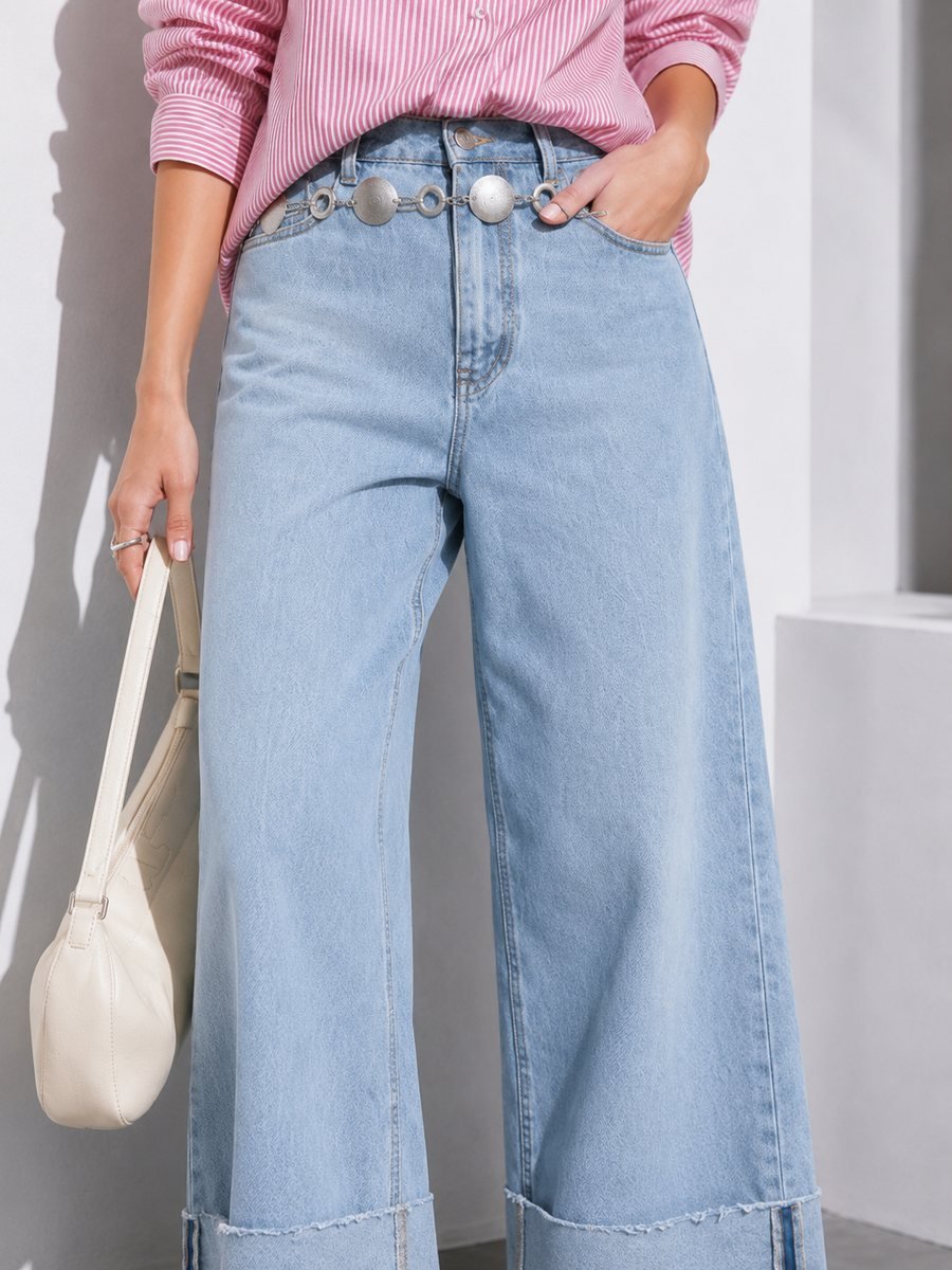 Light Blue Wide-Leg Jeans