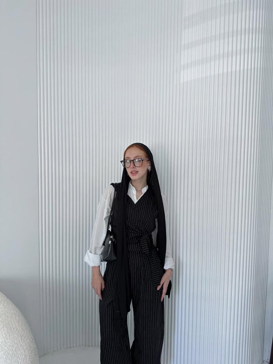 Pinstripe Formal Set with Wide-Leg Pants