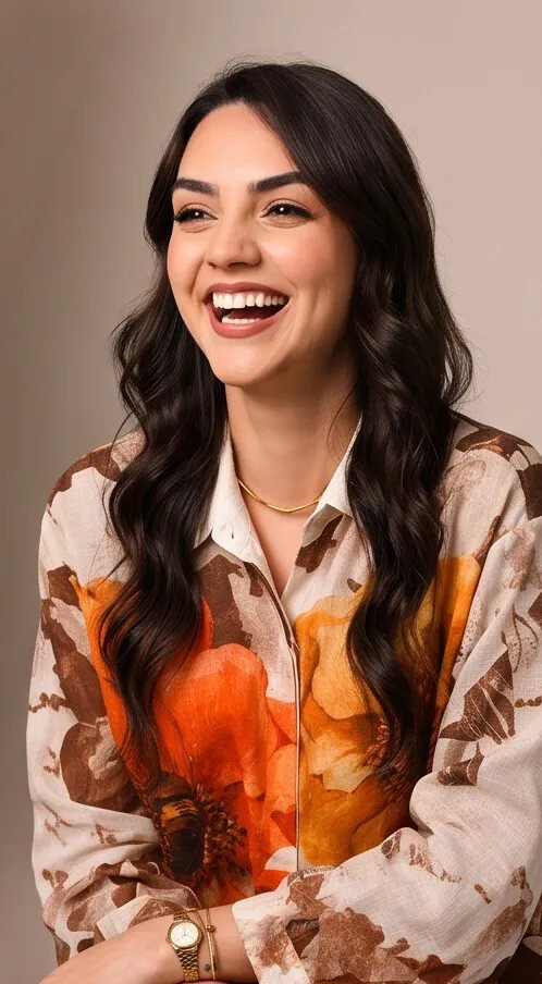 Orange Floral Print Shirt